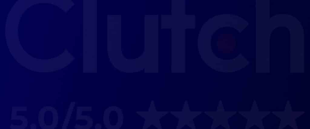 Clutch logo on blue background