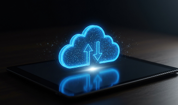 vecteezy cloud computing and data transfer on tablet device 71063644 1