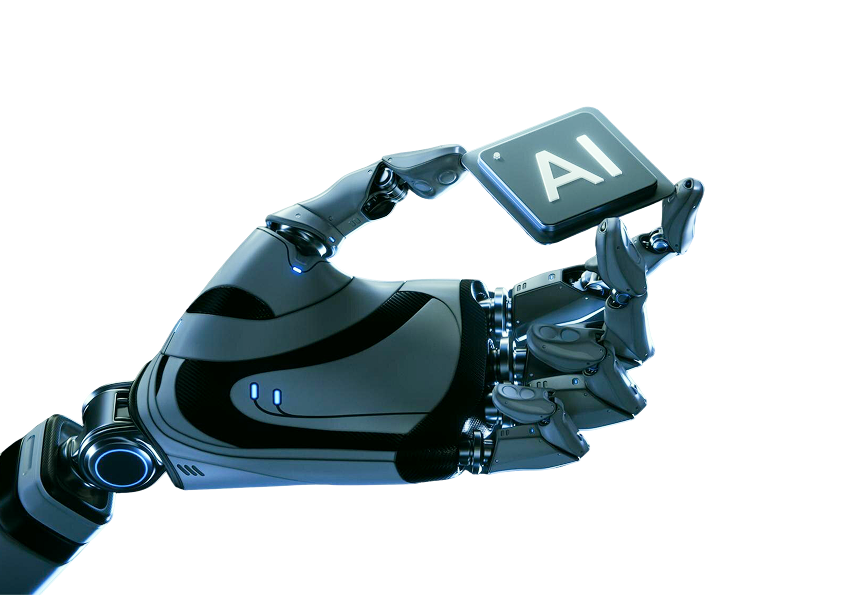 AI visibility 2 robot holding processor with ai artificial intelligence technology network concept 1
